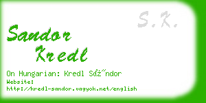 sandor kredl business card